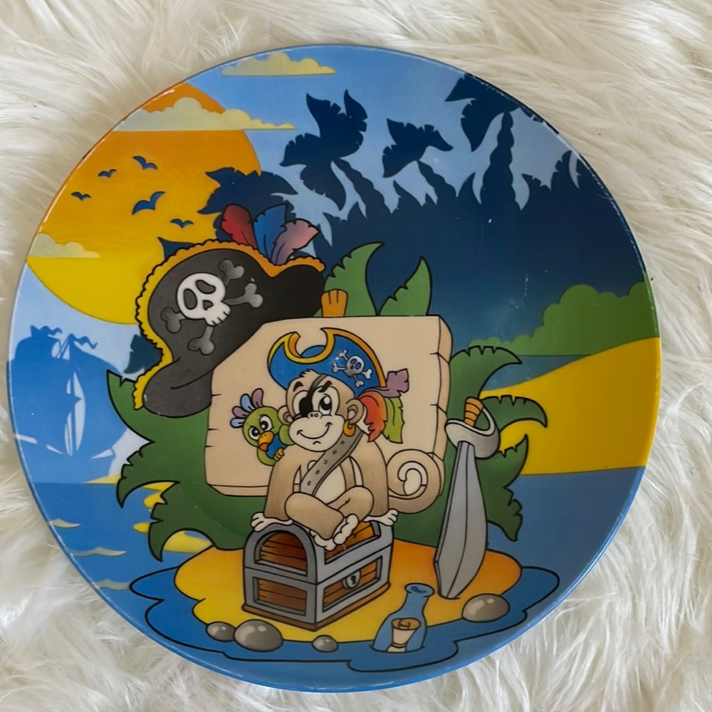 Pirate themed porcelain kids plate